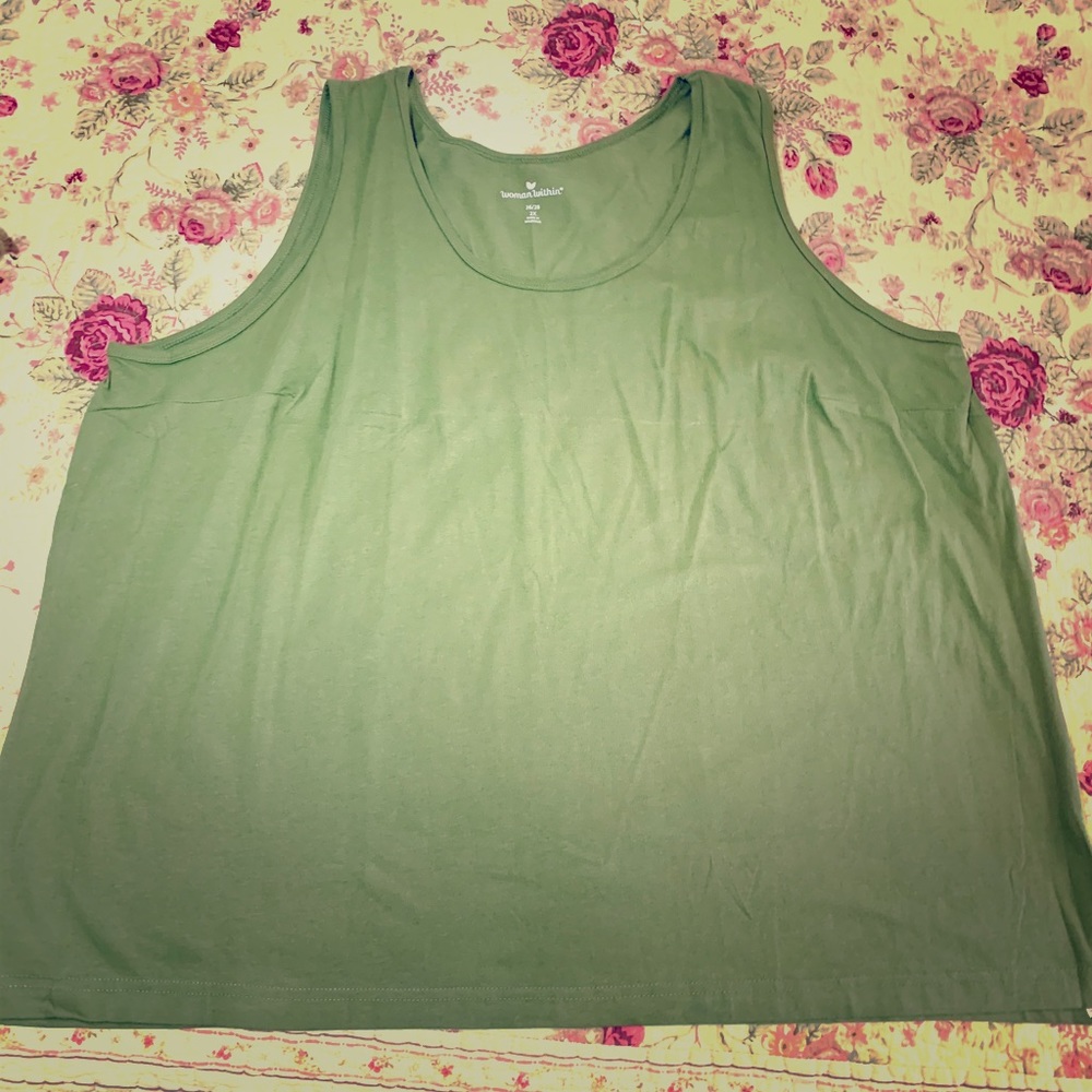 New Avocado Green Woman Within Tank Top 26/28 2X